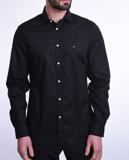 Tommy Hilfiger Slim Fit Shirt מכופתרת טומי הילפיגר צבע שחור